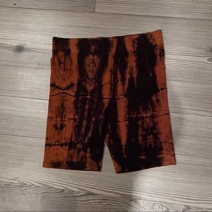 Hand Dyed Bleached Bike Shorts
